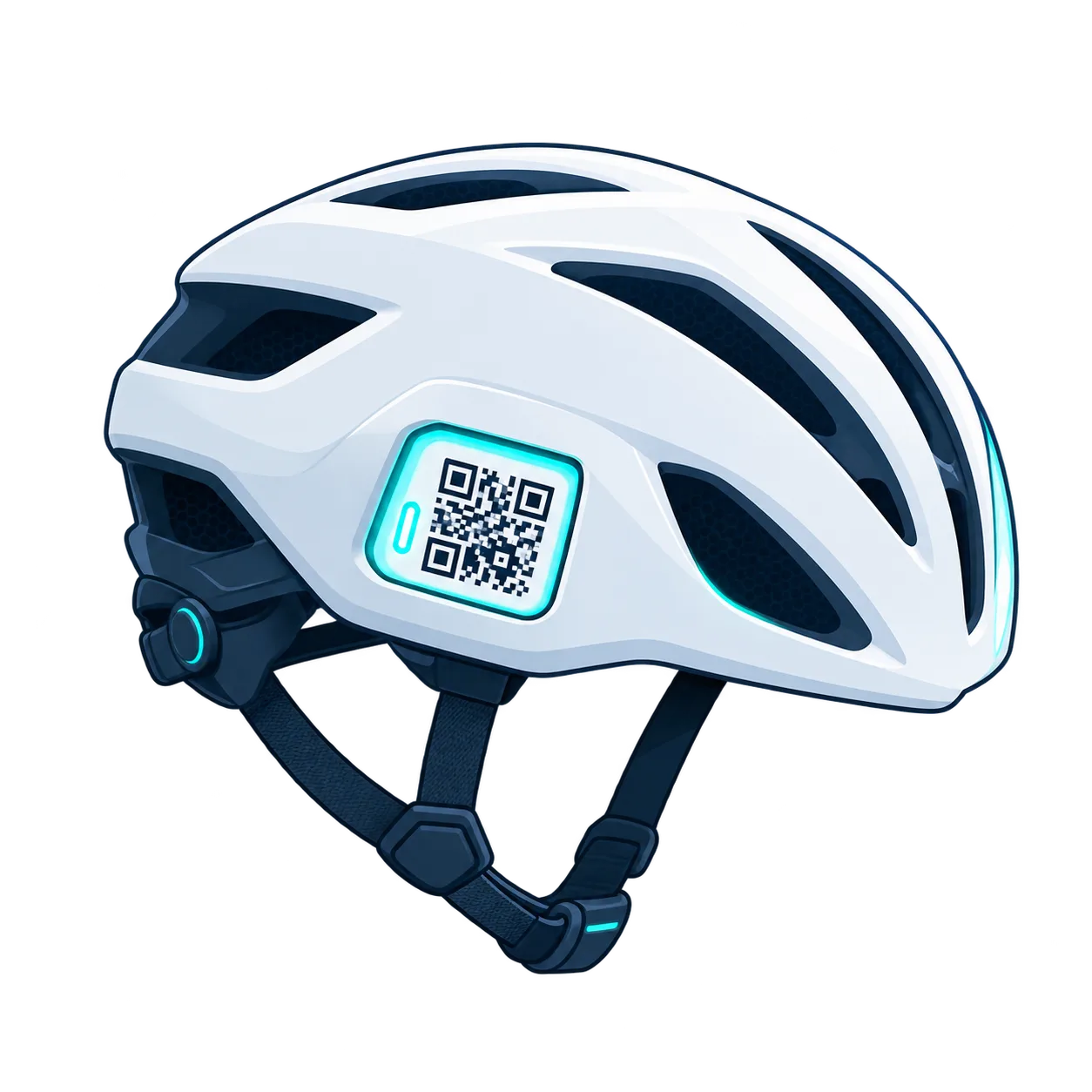 QR code integrated into a helmet
