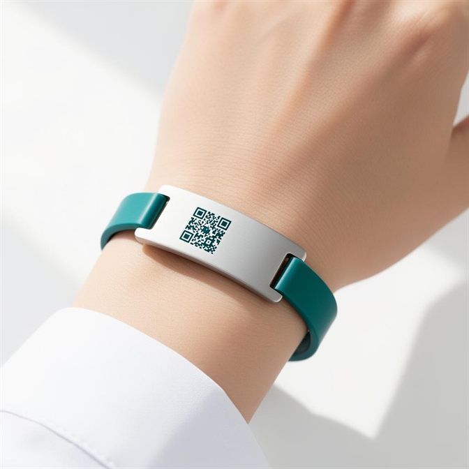 Partner-produced Medical ID bracelet with QR code