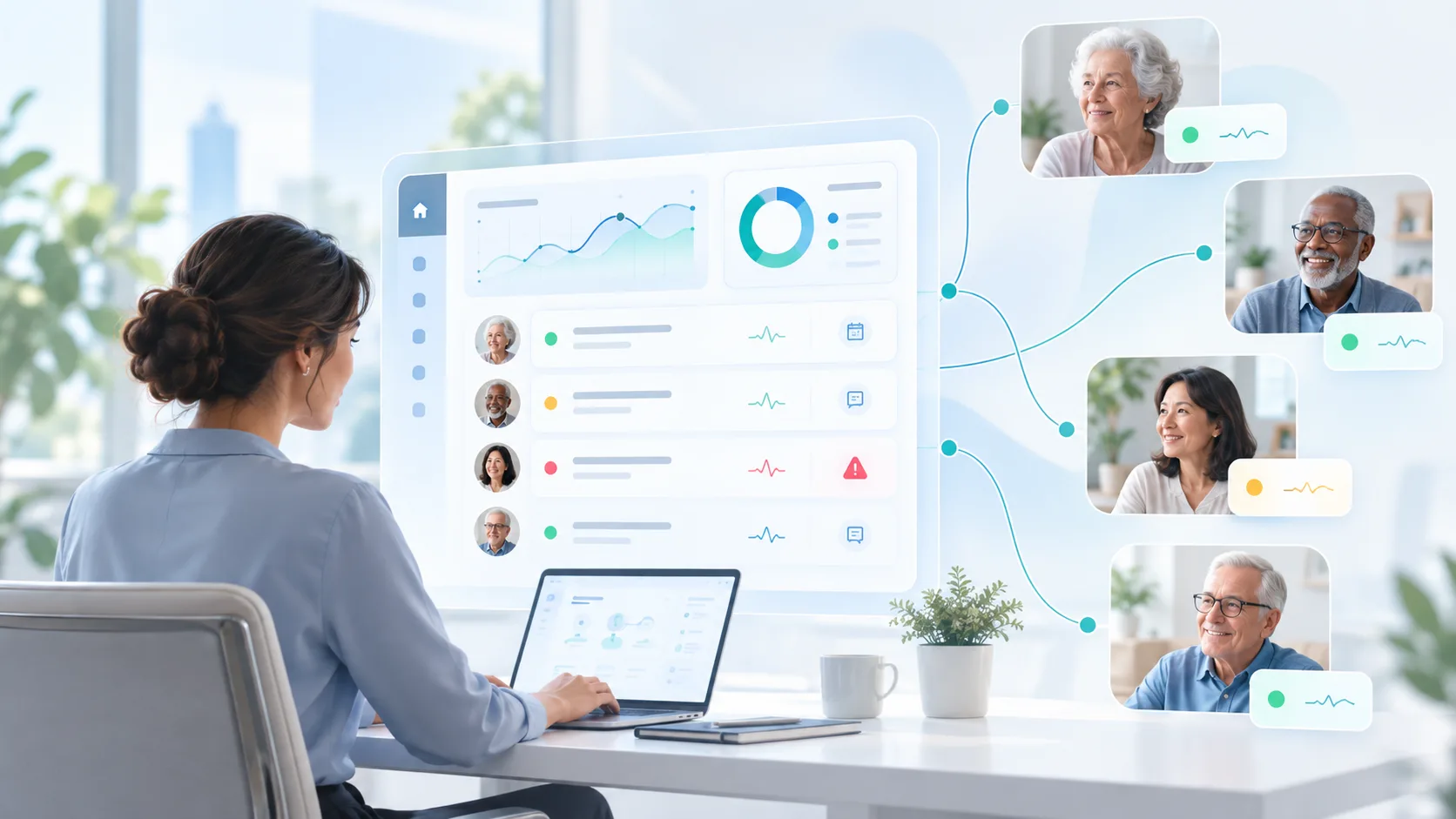 Organization coordinator reviewing connected Medical ID profiles