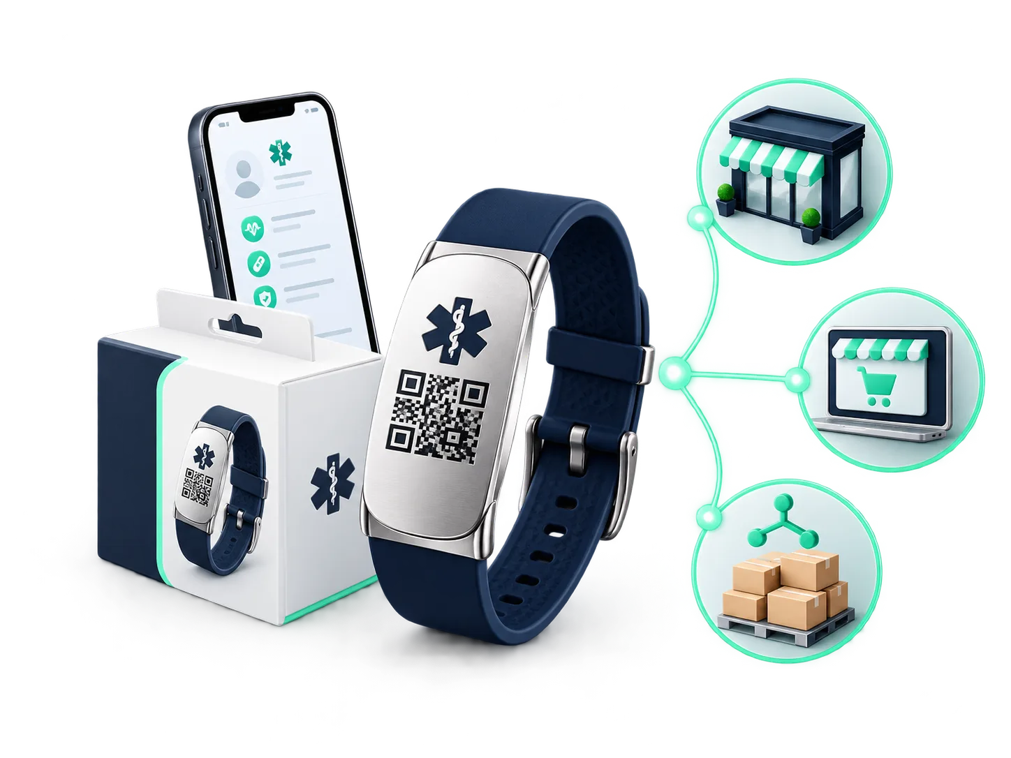 Connected Medical ID distribution channel illustration