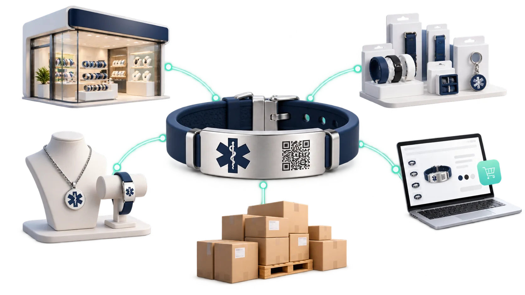 Connected Medical ID product with retail and distribution partner contexts
